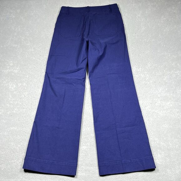 J. Crew Pant Womens Size 29 Blue High-Rise Pockets Wide-Leg Pant NWT Linen Blend - Picture 8 of 11